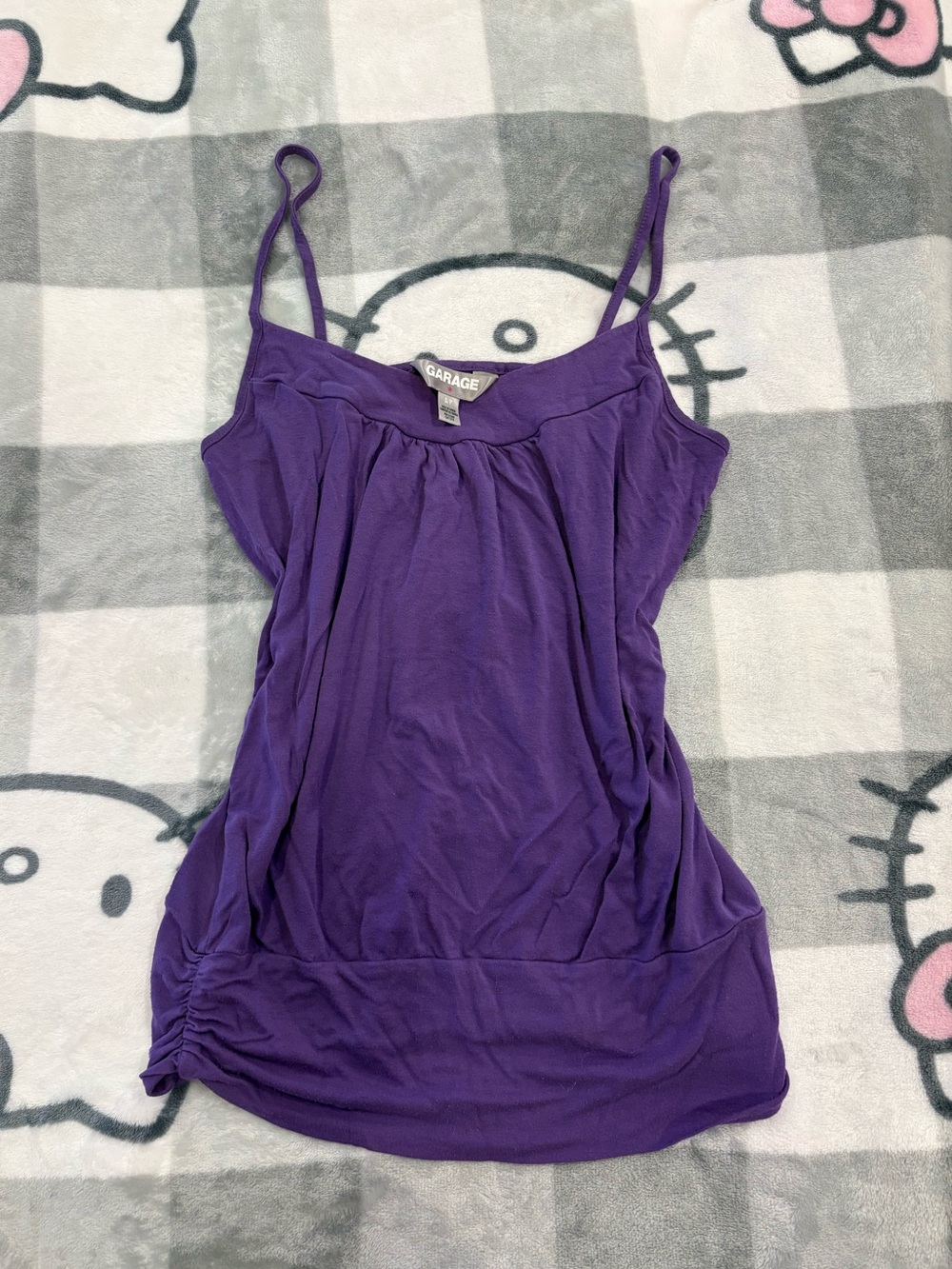 Garage Purple Ruched Cami Tank Top